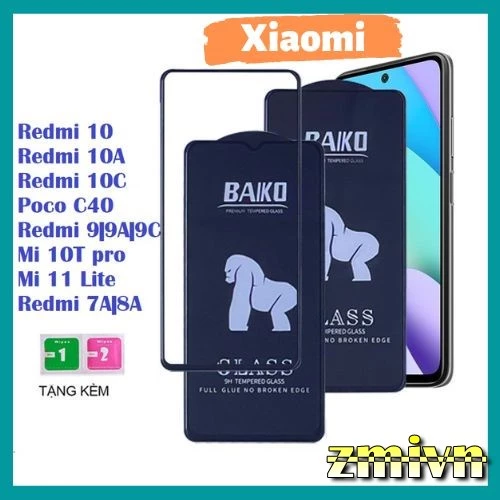 Cường lực BAIKO Full màn Xaiomi Redmi 10 Redmi 10A Redmi 10C Redmi 8/8A Redmi 7 Mi 11T/11TPro Mi 10T 5G Mi 10T Pro