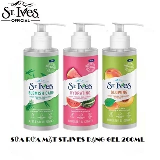 Sữa Rửa Mặt St.Ives Dạng Gel Rửa Mặt Chiết Xuất Dưa Hấu |Da Trái Mơ |Tràm Trà  200ml St Ives Daily Facial Cleanser 200ml