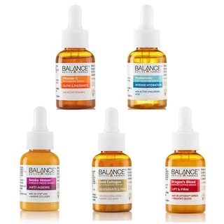 Serum Balance vitamin c, Hyaluronic, Snake venom, Gold collagen, Dragon’s