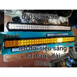 Đèn led trợ sáng hai hàng dài 80cm trắng hoặc vàng 12v 24v sáng tỏa rộng ( có clip)