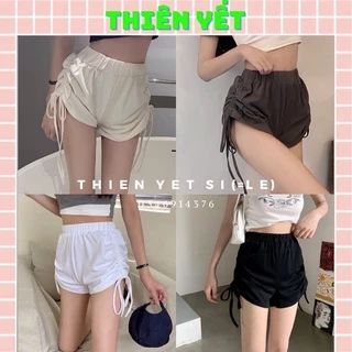 Quần short THUN GÂN RÚT DÂY sexy thể thao nữ hình thật ON-LP-QT-KX-Thiên Yết