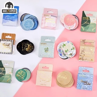 Set 46 sticker dán 8 mẫu tùy chọn trang trí DIY phong cách retro xinh xắn