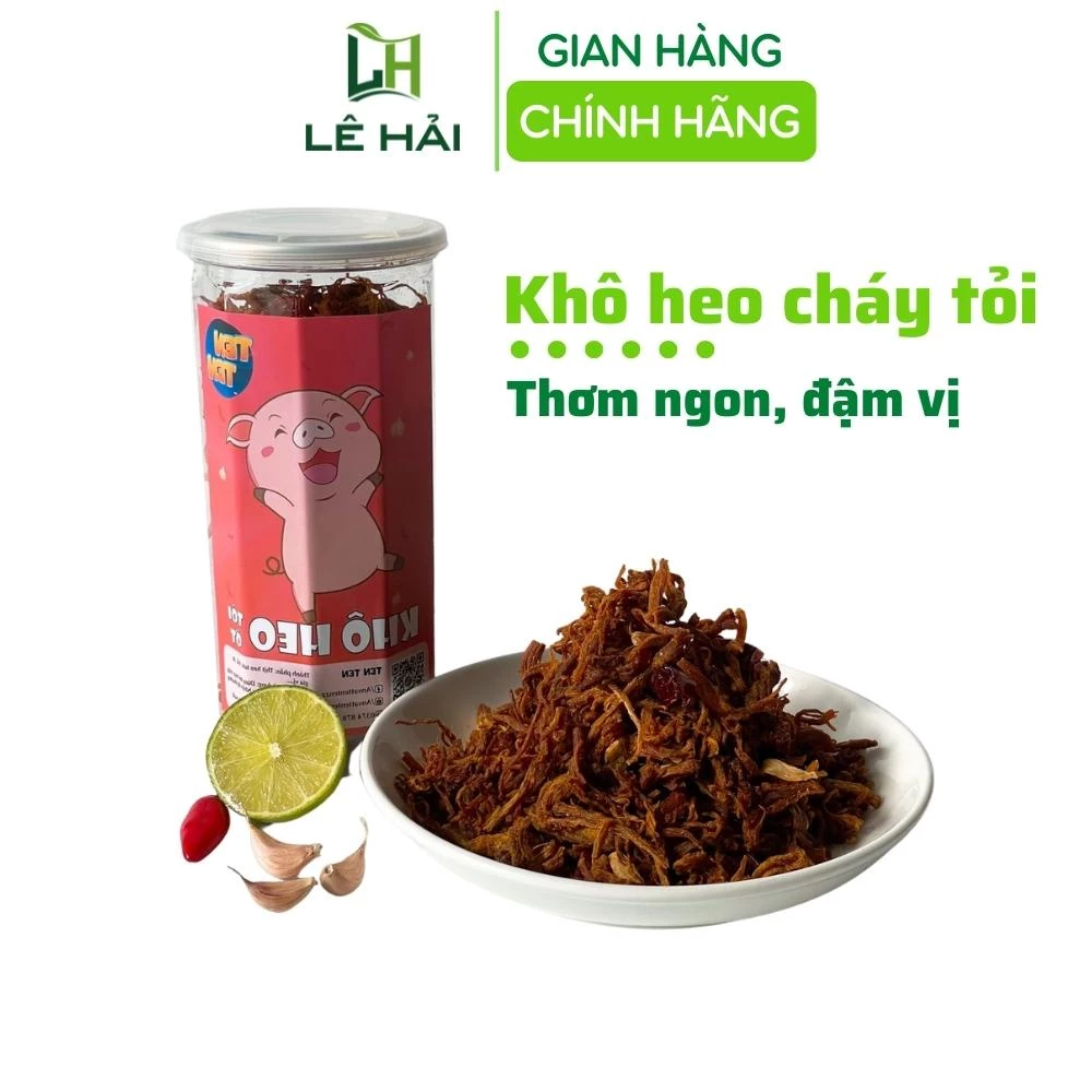 Khô heo cháy tỏi Lê hải 300g thơm ngon đồ ăn vặt Sài Gòn vừa ngon vừa rẻ