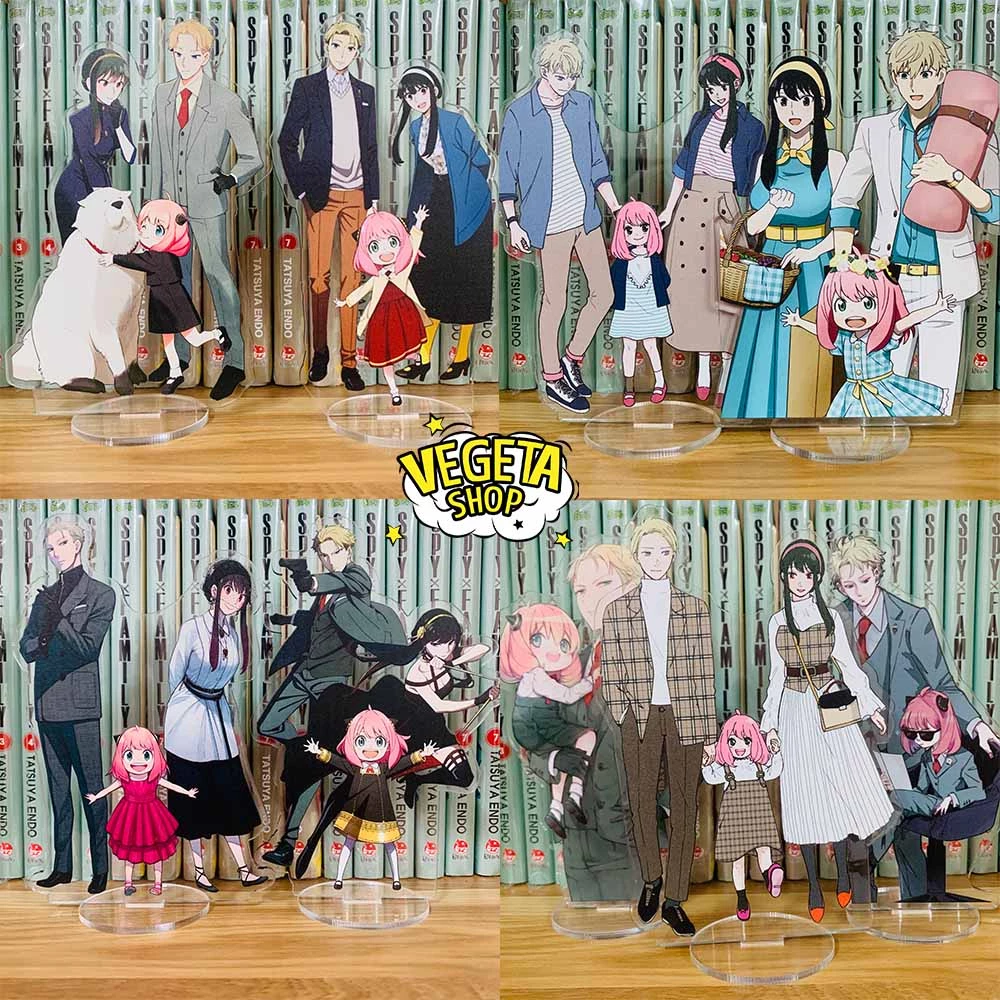 Mô Hình Tượng Standee Acrylic Mica 2 mặt - Spy X Family - Anya Loid Forger Yor Briar Gấu Kimera Chú chó Bond - 14~17cm