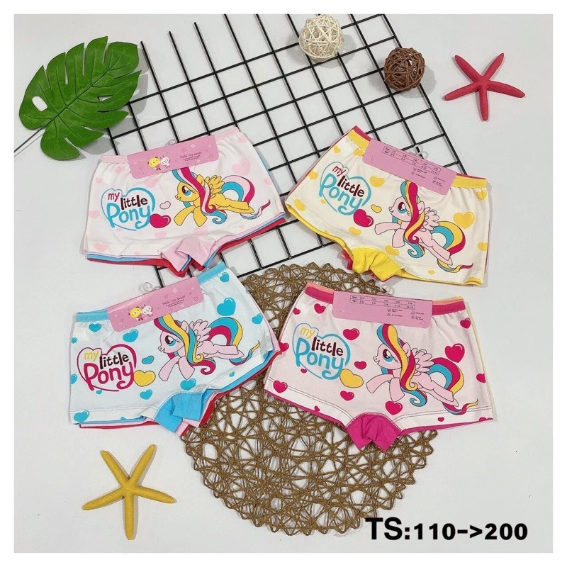 Set 3 Quần chip đùi từ 7kg đến 40kg cho bé gái hàng VIỆT NAM in pony - QC15