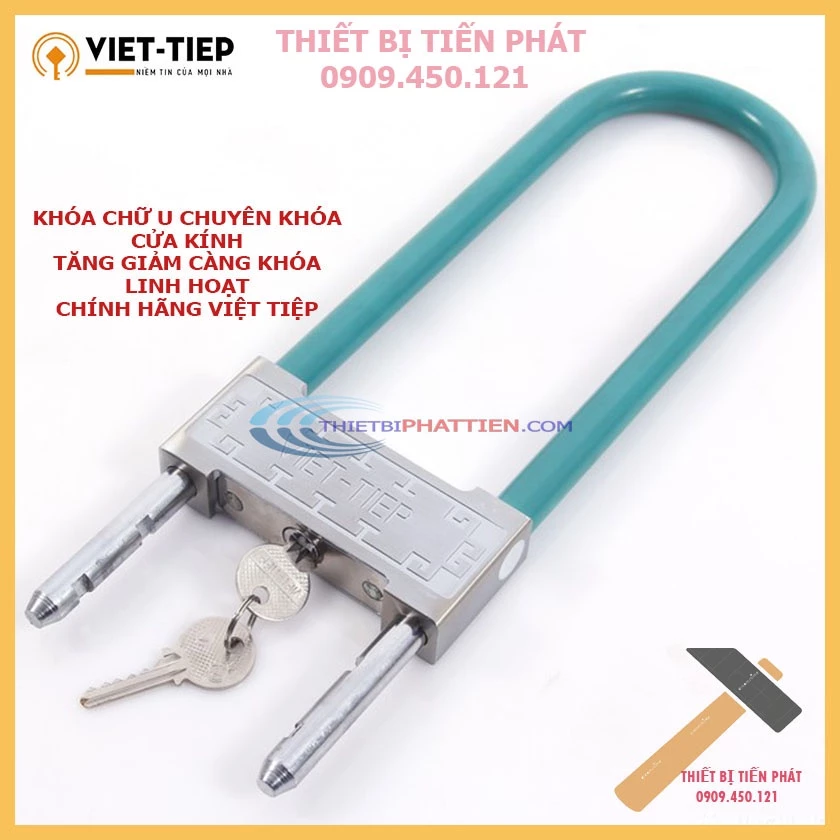 Ổ Khóa Chữ U VIỆT TIỆP 02313 Càng Dài 310mm, Chuyên Khóa Cửa Kính, Khóa Nhà, Khóa Bánh Xe(Chính Hãng)