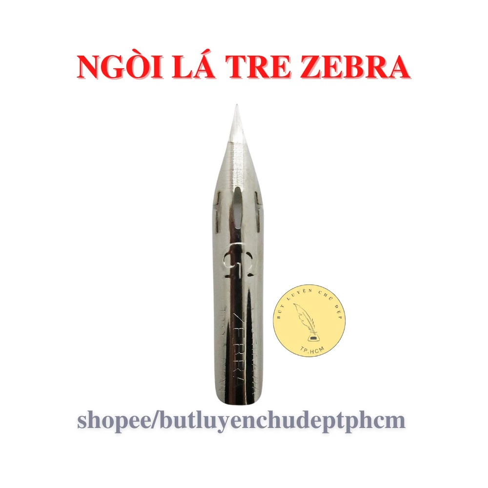 Ngòi Zebra gắn bút ngòi lá tre, quản chéo