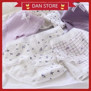 Quần Lót Nữ - Quần Lót Nữ cotton viền ren họa tiết hoa điệu đà quyến rũ sexy DAN STORE MÃ A000