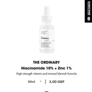 [PAA] Serum Niacinamide 10% + ZinC 1% The Ordinary