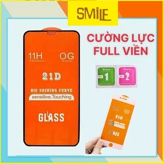 Cường Lực iphone full Màn 21D iphone 6 7 7plus 8plus X Xsmax 11 11promax 12 12promax 13  14 15 pro max promax [21D]