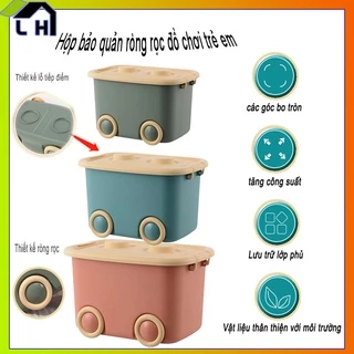 Thùng nhựa vuông bánh xe đựng đồ Đồ chơi trẻ em và quần áo cất giữ-size 50*35*30-XQY08