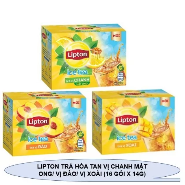 Lipton hòa tan vị chanh,đào ( 16 gói×14g)