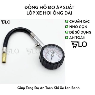 Đồng Hồ Đo Áp Suất Lốp Xe Hơi Ống Dài