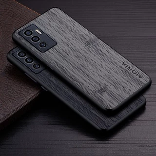 Ốp Lưng Cho Vivo V23E V23 V21E V21 5G funda Họa Tiết Gỗ Tre Da Vỏ Điện Thoại Sang Trọng coque