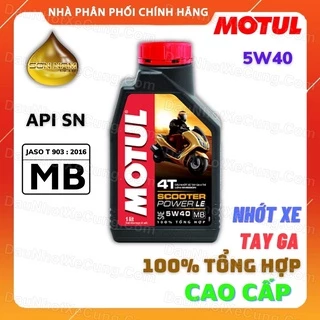 Nhớt xe tay ga motul scooter power le 5W40 cao cấp tổng hợp 100% nhà phân phối chính hãng