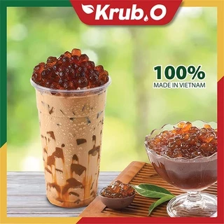 Trân Châu giòn sần sật QQ Đường Đen Thương hiệu Krub.O Gói 1kg Topping Trà sữa Thơm Ngon