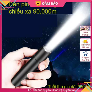 Đèn pin siêu sáng kích thước nhỏ gọn mini 9cm, Chiếu Xa Pin Sạc Cao Cấp Hợp Kim Chống Nước tuyệt đối