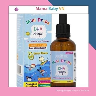 [Chính Hãng] siro phát triển thị giác và não bộ, bé thông minh DHA baby drops hương chanh cho bé (lọ thủy tinh)