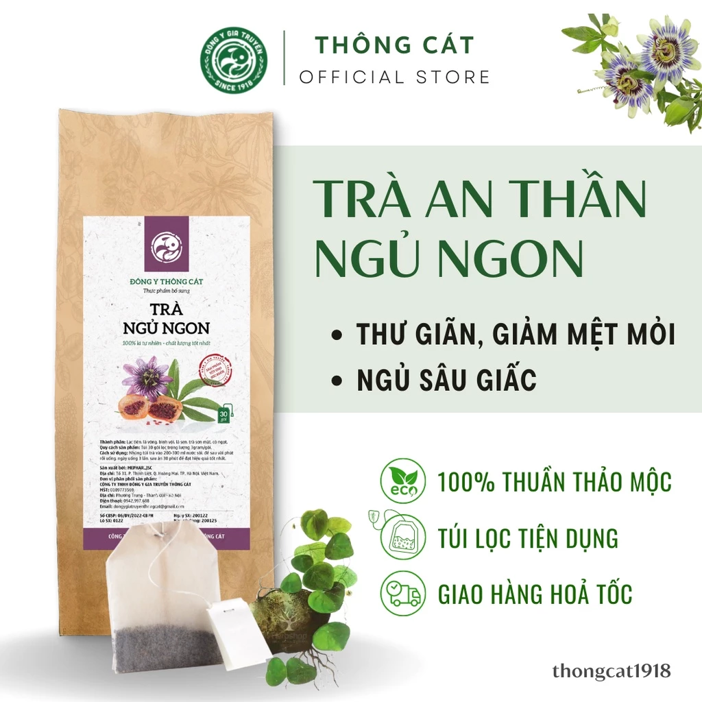 TRÀ TÂM SEN ngủ ngon Thông Cát Since 1918_Giúp cải thiện tình trạng mất ngủ, an thần ngủ ngon.