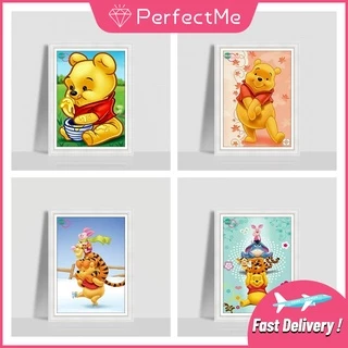 Bộ tranh đính đá 5D tự làm hình Winnie the Pooh kích thước 30x40cm độc đáo 卡通 5244