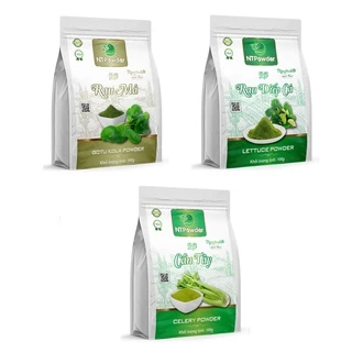 [Combo 3 Gói] Bột Rau Má - Diếp Cá - Cần Tây sấy lạnh nguyên chất NTPowder (100gr / loại) - Nhất Tín Food