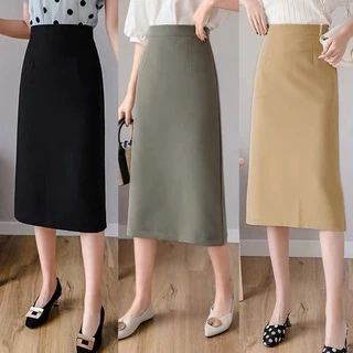 Chân Váy Chữ A Công Sở Xẻ Sau Dài 70cm Phong Cách Hàn Quốc A70cm Susuclothing