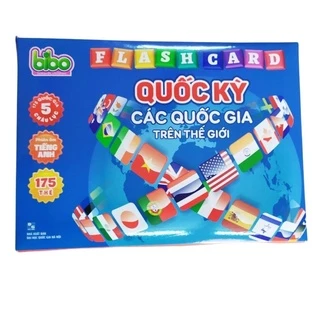 Bộ Thẻ Học Song Ngữ Quốc Kỳ Các Quốc Gia Trên Thế Giới Việt Hà - 175 Flaschcard Cờ Các Nước Kèm Hình Ảnh Việt Hà