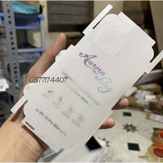 Miếng dán dẻo PPF cho iPhone 15, 14 Pro Max, Plus 13 Mini, 13 Pro max  mặt trước Mặt sau, viền máy trong suốt bảo vệ máy