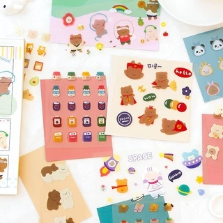 Sticker Dán Trang Trí Nhật Ký Hình Gấu Dễ Thương