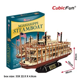 Mô hình giấy 3D CubicFun - Mississippi Steamboat - T4026h