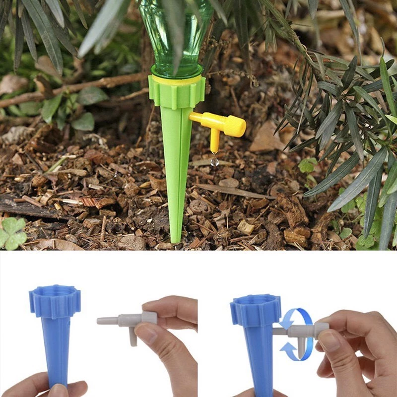 SET 10 Cọc Tưới Cây Nhỏ Giọt Tự Động Có Van Chỉnh Nước To Nhỏ
