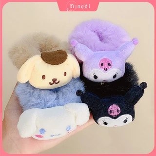 SANRIO Dây Cột Tóc Lông Nhung Hình Thú Hoạt Hình Phong Cách Hàn Quốc Cho Nữ