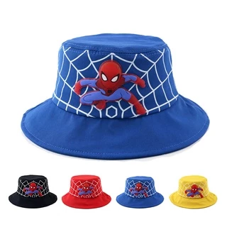 Nón Bucket Chất Liệu Cotton Họa Tiết Spiderman Thời Trang Mùa Thu Cho Bé