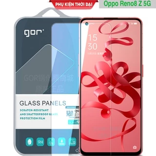 Cường lực Oppo Reno8 Z 5G hiệu Gor trong suốt trơn mượt chất kính đẹp ( tặng keo mép )