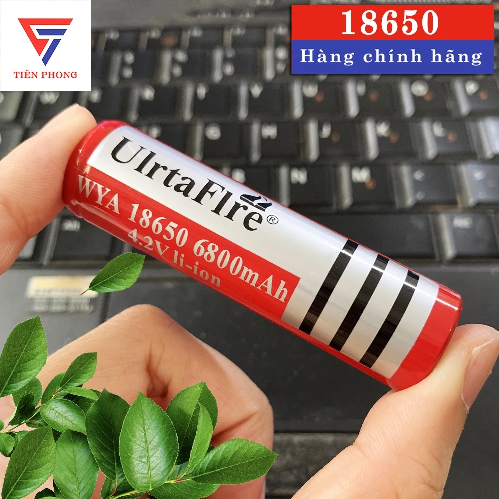 1 Viên Pin Sạc 18650 Màu Đỏ Li-Ion 4.2V UltraFire 6800mAh dùng cho đèn pin cầm tay