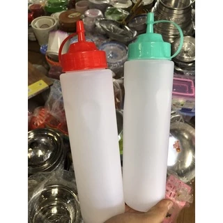 Bình đựng tương đen tương đỏ lớn 650ml có vòi nút đậy xịt tương tiện lợi