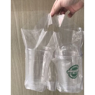 100g (1 lạng) Túi đựng ly trà sữa 2 ly 1 ly túi 2 ngăn take away bag