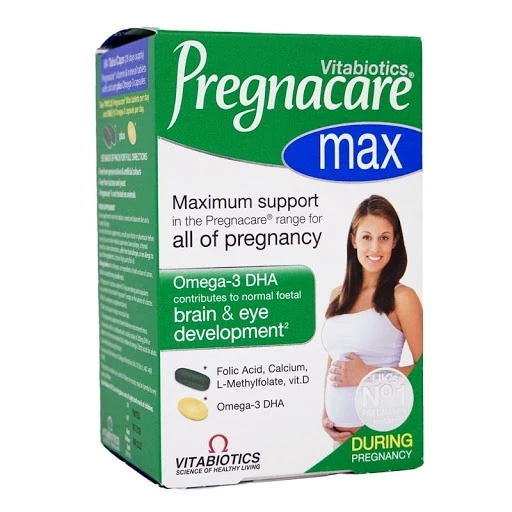 Vitamin tổng hợp cho bà bầu Pregnacare Max, Anh (84 viên) bổ sung Vitamin C, D3, DHA, Axit Folic cho bà bầu