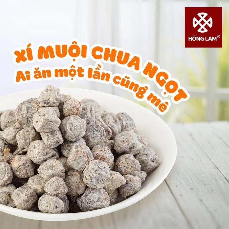 Xí Muội Chua Ngọt - ô mai Hồng Lam 11 hàng đường - hộp 200g/300g/500g