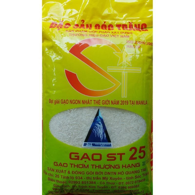 gạo ST25 đặc sản sóc Trăng gạo ngon nhất thế giới ( tách lẻ 1kg)