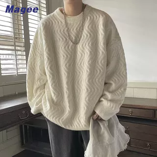 Áo Sweater Dệt Kim Tay Dài Màu Sắc Đơn Giản Trẻ Trung Cho Nam