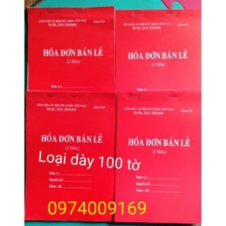 10 hóa đơn bán lẻ 2 liên/3 liên 100 tờ a5