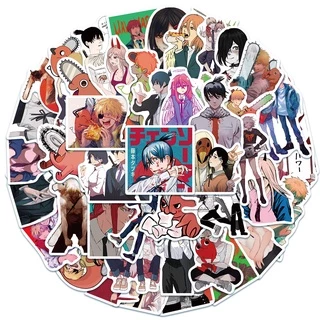 Set 100 sticker dán chống thấm nước in hình anime Pochita Chainsaw Man mẫu A