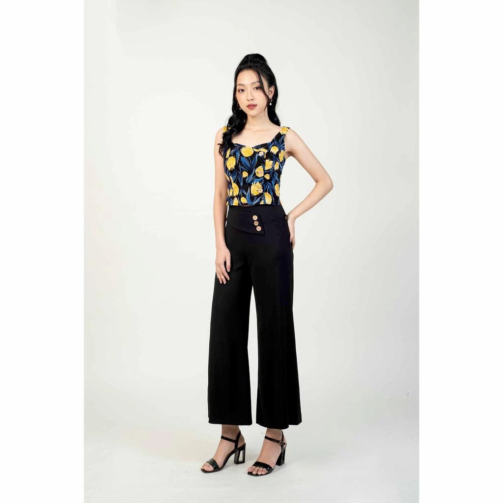 Quần ống rộng, đính cúc gỗ MMOutfit M-QU050221032