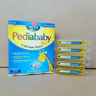 Pediababy Calcium Nano bổ sung canxi giúp phát triển chiều cao, tăng sức đề kháng cho bé - Hộp 20 ống