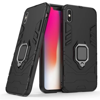 Ốp Điện Thoại Cứng Kiểu Giáp Iron Man Kèm Giá Đỡ Nhẫn Từ Tính Cho Iphone X Xs Max XR 5 5s 6 6s 7 8 Plus Se 2020