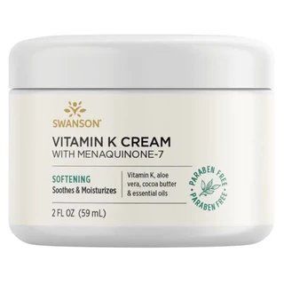 VITAMIN K CREAM | Swanson Vitamin K với Menaquinone-7 [57G] | Không Paraben Giảm Thâm Quần Mắt Dướng Ẩm Làm Dịu Da