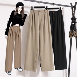 Quần ống rộng nữ lưng cao, quần ống suông Culottes Ulzzang nửa cạp chun vải Ruby chống nhăn siêu tôn dáng - Mia Shore