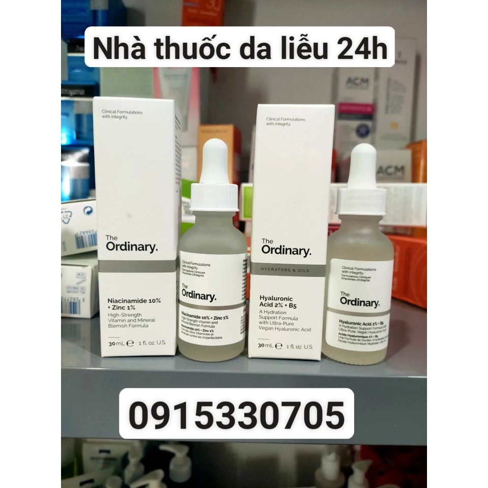 The Ordinary niacinamide serum b5 axit hyaluronic 2% + b5 / niacinamide 10% + zinc 1% 30ml phục hồi dưỡng ẩm sâu