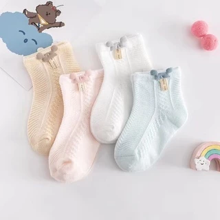 Tất Lưới Điều Hòa Cao Cổ cotton thoáng khí Họa Tiết Mickey cho bé từ 0-5 tuổi